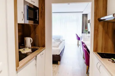 Küche/Küchenzeile in der Unterkunft Appartements Am Kranichsee