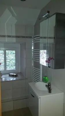 Ein Badezimmer in der Unterkunft Schmiti FeWo