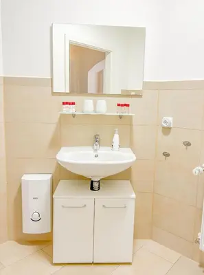 Ein Badezimmer in der Unterkunft Alte Försterei