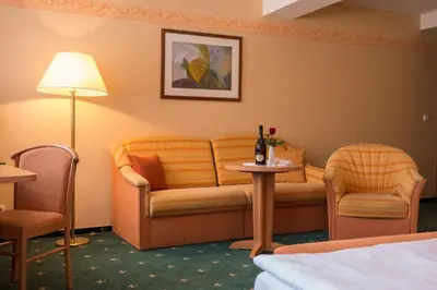 Ein Sitzbereich in der Unterkunft Stolberger Hof
