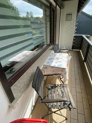 Ein Balkon oder eine Terrasse in der Unterkunft Ferienwohnung Schmidt