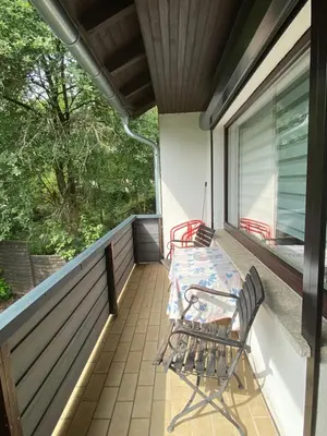 Ein Balkon oder eine Terrasse in der Unterkunft Ferienwohnung Schmidt