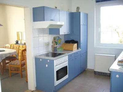 Küche/Küchenzeile in der Unterkunft Ferienwohnung im Blauen Haus