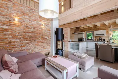 Küche/Küchenzeile in der Unterkunft Bergwaldlodges Einklang & Blickfang