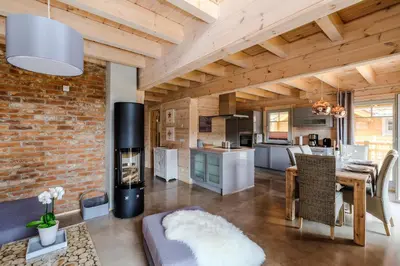 Küche/Küchenzeile in der Unterkunft Bergwaldlodges Einklang & Blickfang