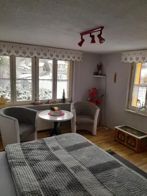Ein Sitzbereich in der Unterkunft Haus Hubertus