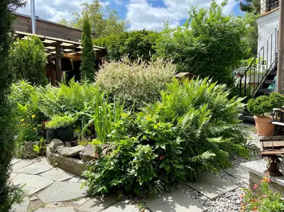 Ein Garten an der Unterkunft Ferienwohnung Kniep