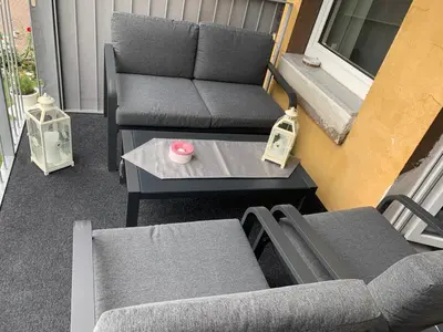 Ein Sitzbereich in der Unterkunft Erboys Ferienwohnung