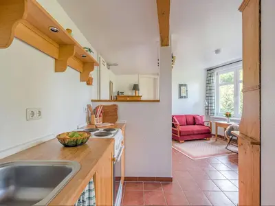 Küche/Küchenzeile in der Unterkunft Helle Wohnung mit Terrasse und Sauna
