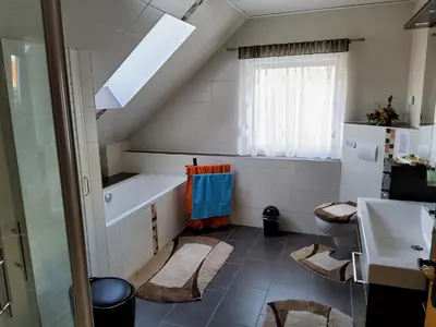 Ein Sitzbereich in der Unterkunft Ferienwohnung Anna