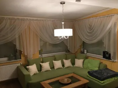 Ein Sitzbereich in der Unterkunft Ferienhaus 1 Am Eichenberg
