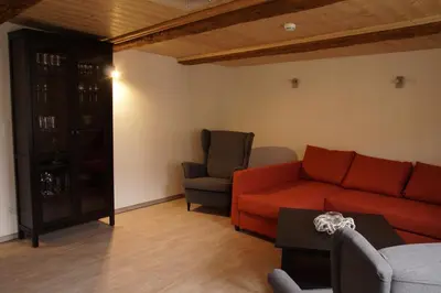 Ein Sitzbereich in der Unterkunft Fachwerkresidenz Deuterscher Hof