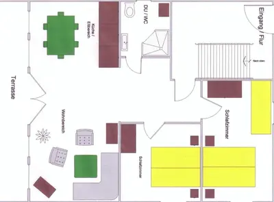 Grundriss der Unterkunft Ferienwohnung Stricker 3/1
