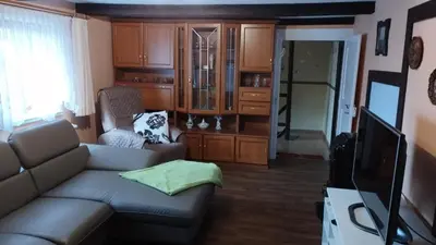 Ein Sitzbereich in der Unterkunft Ferienwohnung Osterbrink