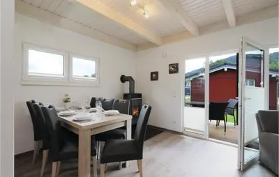 Ein Sitzbereich in der Unterkunft Ferienhausdorf Thale