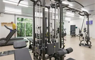 Das Fitnesscenter und/oder die Fitnesseinrichtungen in der Unterkunft Ferienhausdorf Thale