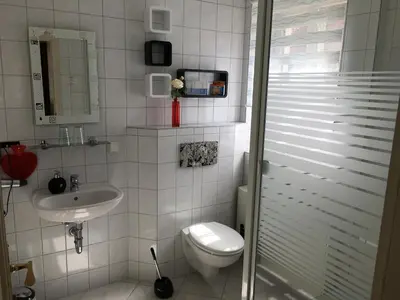 Ein Badezimmer in der Unterkunft Haus Heinrich Heine