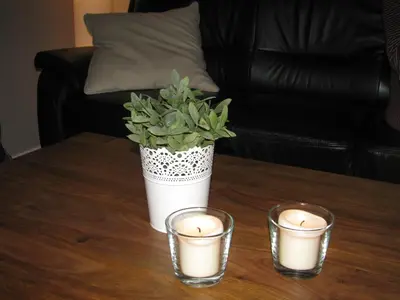 Ein Sitzbereich in der Unterkunft Ferienwohnung Glockenberg - Westphal