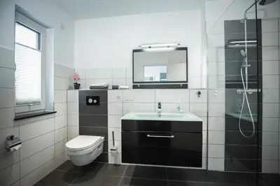 Ein Badezimmer in der Unterkunft Ferienwohnung im Bockrieß