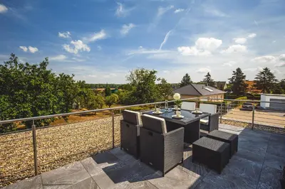 Ein Balkon oder eine Terrasse in der Unterkunft Ferienwohnung im Bockrieß