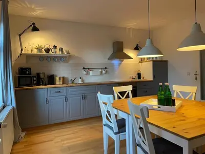 Küche/Küchenzeile in der Unterkunft Ferienwohnung 