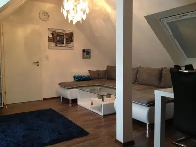 Ein Sitzbereich in der Unterkunft Ferienwohnung Unikat