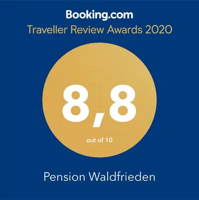 Ein Zertifikat, Auszeichnung, Logo oder anderes Dokument, das in der Unterkunft Pension Waldfrieden ausgestellt ist
