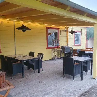 Ein Patio oder anderer Außenbereich in der Unterkunft B&B Waldcafe
