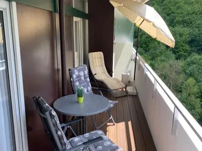 Ein Balkon oder eine Terrasse in der Unterkunft Ferienwohnung von Damm