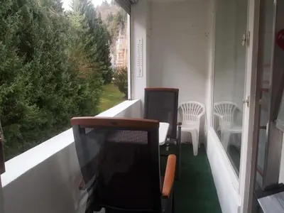 Ein Balkon oder eine Terrasse in der Unterkunft Ferienwohnung Harzburg