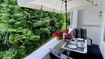 Ein Garten an der Unterkunft Ferienwohnung Harzburg