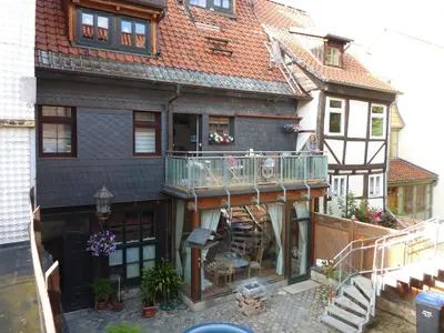 Ein Balkon oder eine Terrasse in der Unterkunft Ferienwohnung unterm Schreckensturm