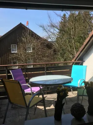 Ein Balkon oder eine Terrasse in der Unterkunft Ferienwohnung Wandervogel