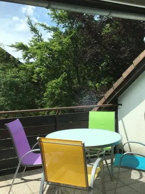 Ein Balkon oder eine Terrasse in der Unterkunft Ferienwohnung Wandervogel