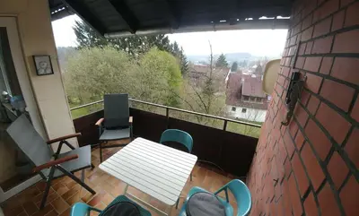 Ein Balkon oder eine Terrasse in der Unterkunft Ferienwohnung BöseHansen