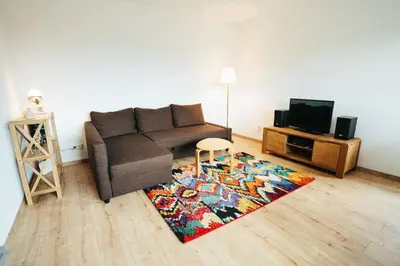 Ein Sitzbereich in der Unterkunft Ferienwohnung BöseHansen