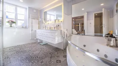 Ein Badezimmer in der Unterkunft Luxuslodge Wernigerode