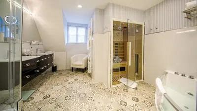 Ein Badezimmer in der Unterkunft Luxuslodge Wernigerode