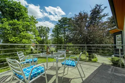 Ein Balkon oder eine Terrasse in der Unterkunft Villa Parkhaus