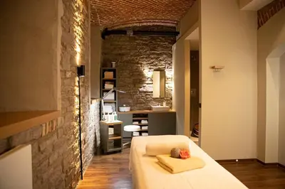 Ein Bett oder Betten in einem Zimmer der Unterkunft Schlosshotel Blankenburg