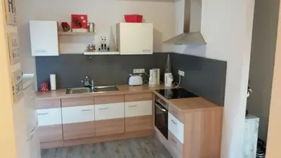 Küche/Küchenzeile in der Unterkunft Haus Isabelle EG