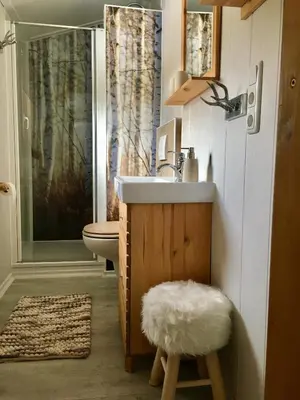 Grundriss der Unterkunft Hüttenflair am See mit Kamin
