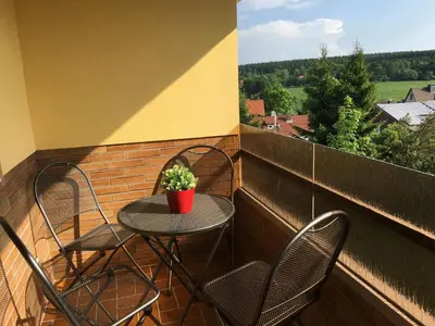 Ein Balkon oder eine Terrasse in der Unterkunft Ferienwohnung Harzsonne