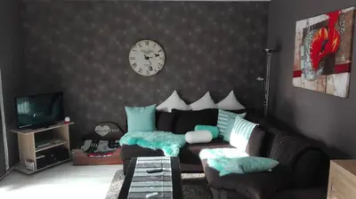Ein Sitzbereich in der Unterkunft Ferienwohnung Kück-Birkenweg