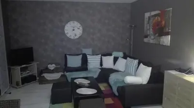 Ein Sitzbereich in der Unterkunft Ferienwohnung Kück-Birkenweg