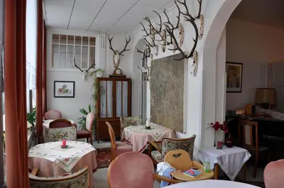 Ein Sitzbereich in der Unterkunft Haus Dümling