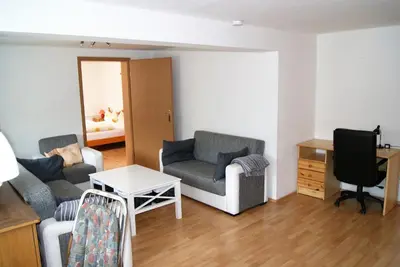 Ein Sitzbereich in der Unterkunft Ferienwohnung Nitzschke