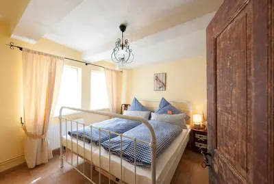 Ein Bett oder Betten in einem Zimmer der Unterkunft Das Ferienhaus