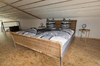 Ein Bett oder Betten in einem Zimmer der Unterkunft Selke´s exklusives Ferienhaus