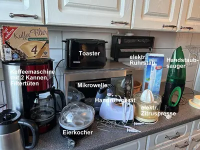 Küche/Küchenzeile in der Unterkunft FeWo Parkblick mit 2 Bädern